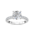 Khloe LGD Side Stone Engagement Ring - 14K White Gold