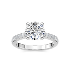 Khloe LGD Side Stone Engagement Ring - 14K White Gold
