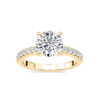 Khloe LGD Side Stone Engagement Ring - 18K Yellow Gold