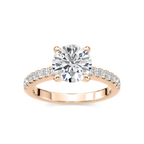 Khloe LGD Side Stone Engagement Ring - 18K Rose Gold