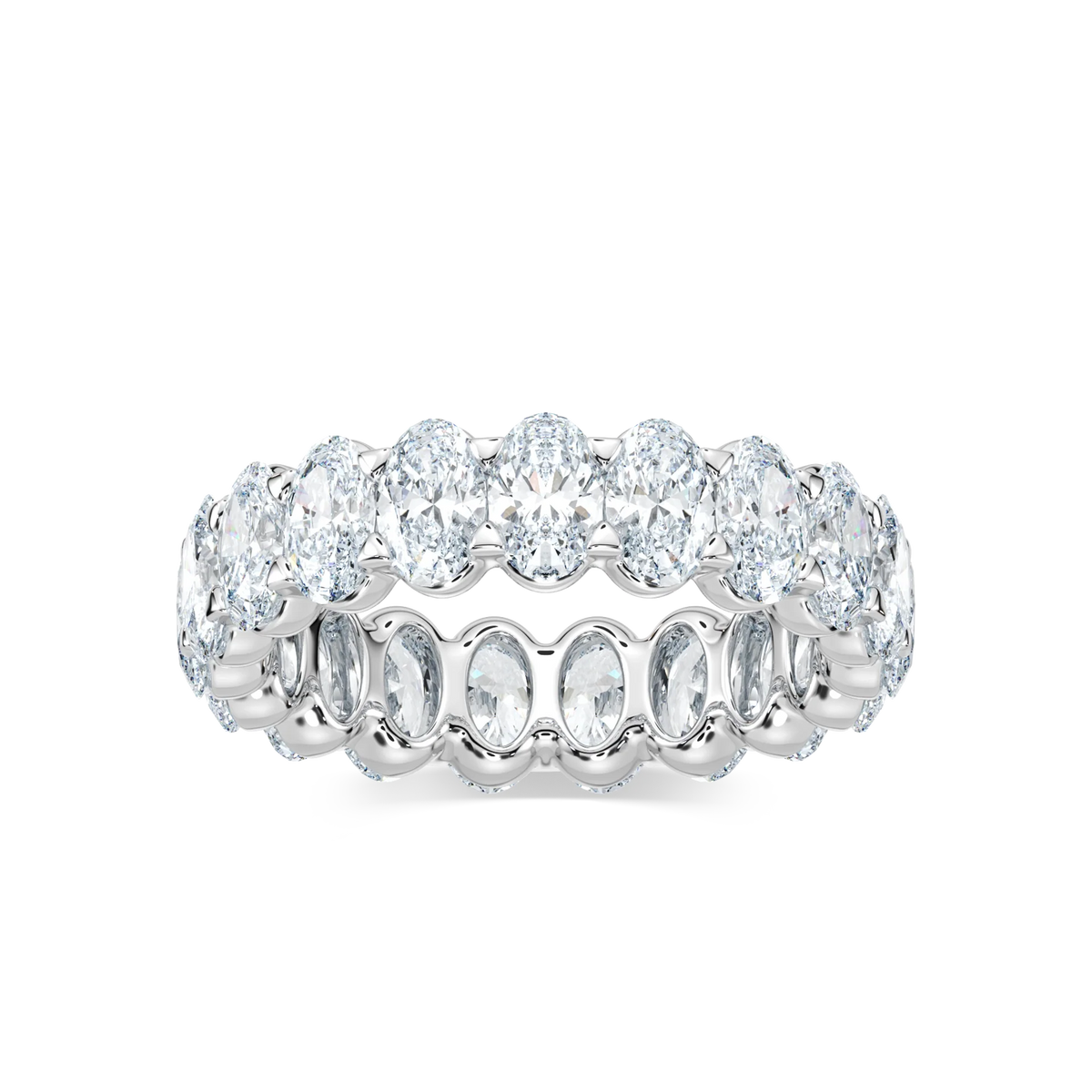 Ocean Oval LGD Shared Prong Eternity Band