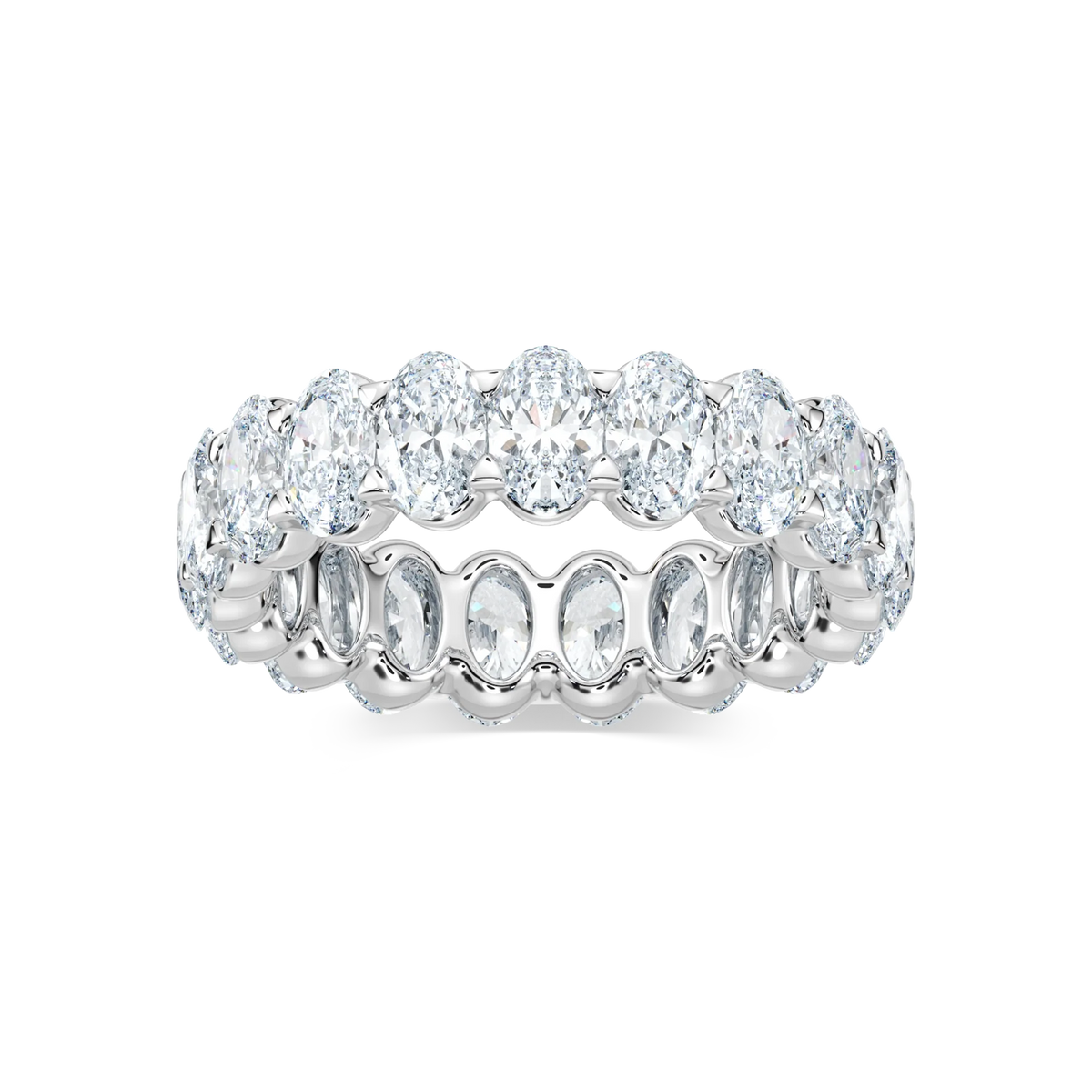 Ocean Oval LGD Shared Prong Eternity Band