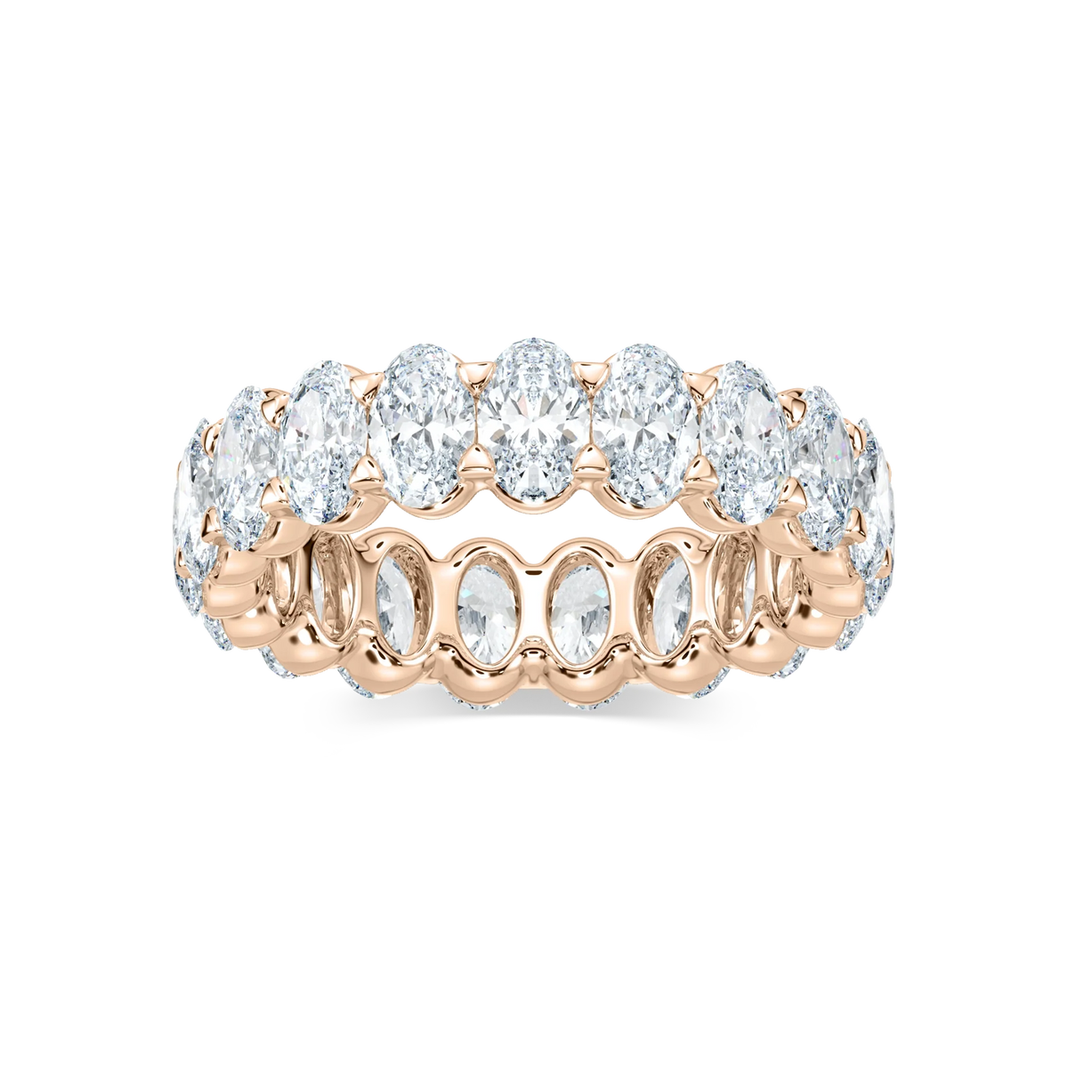 Ocean Oval LGD Shared Prong Eternity Band