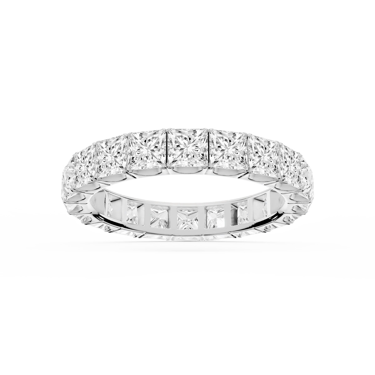 Nicole Princess LGD Shared Prong Eternity Band