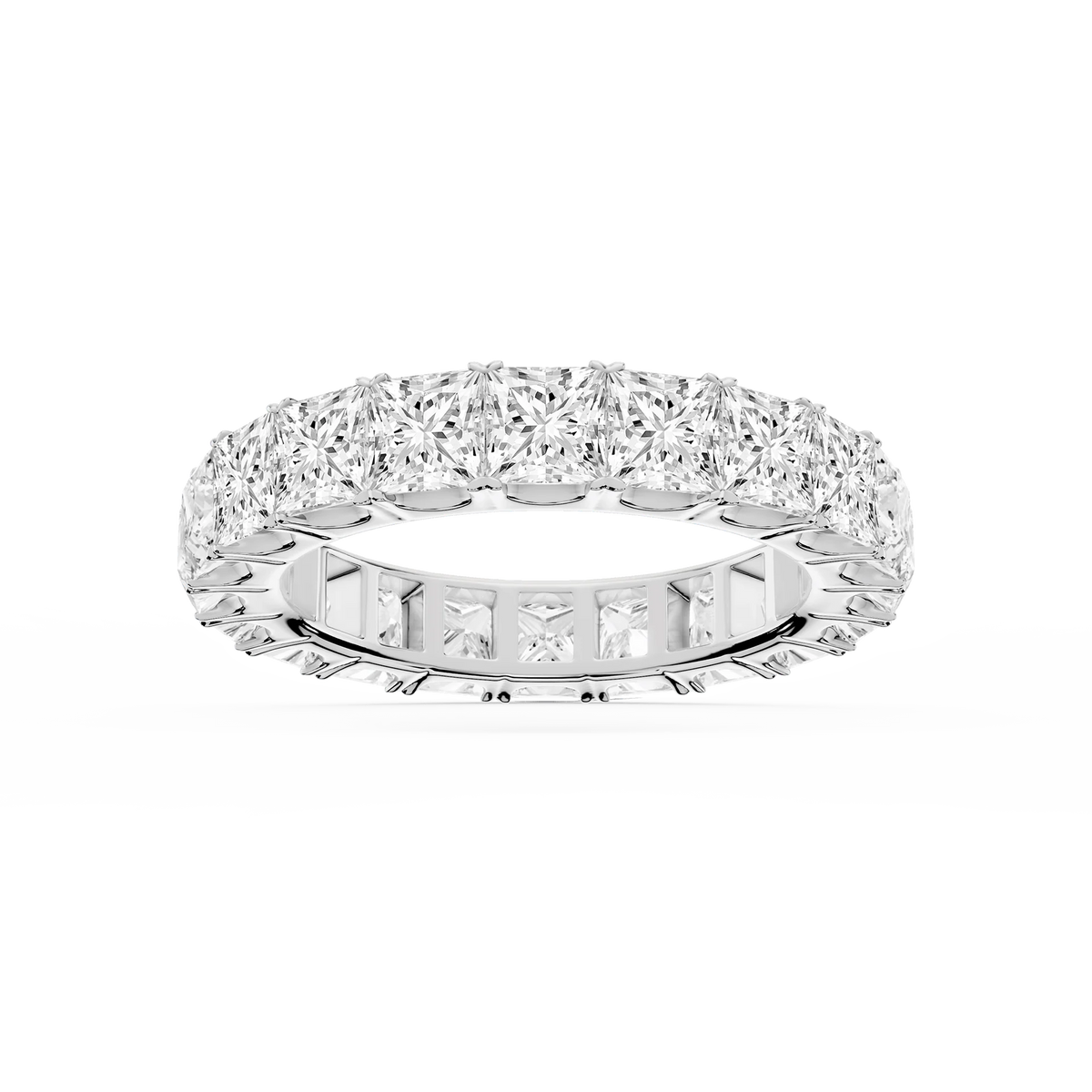 Nicole Princess LGD Shared Prong Eternity Band