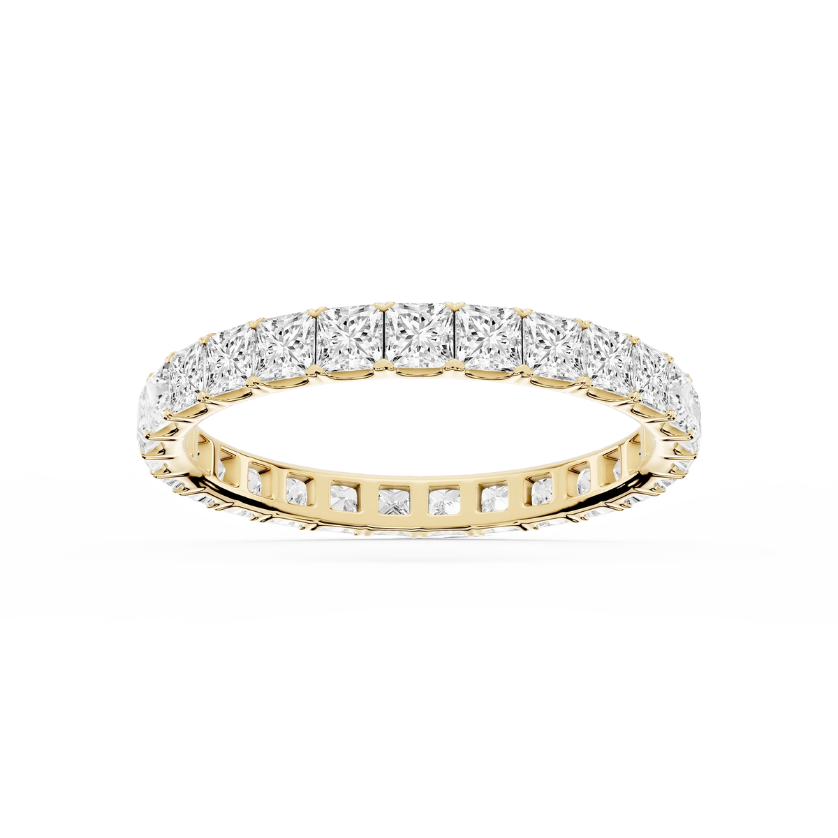 Nicole Princess LGD Shared Prong Eternity Band