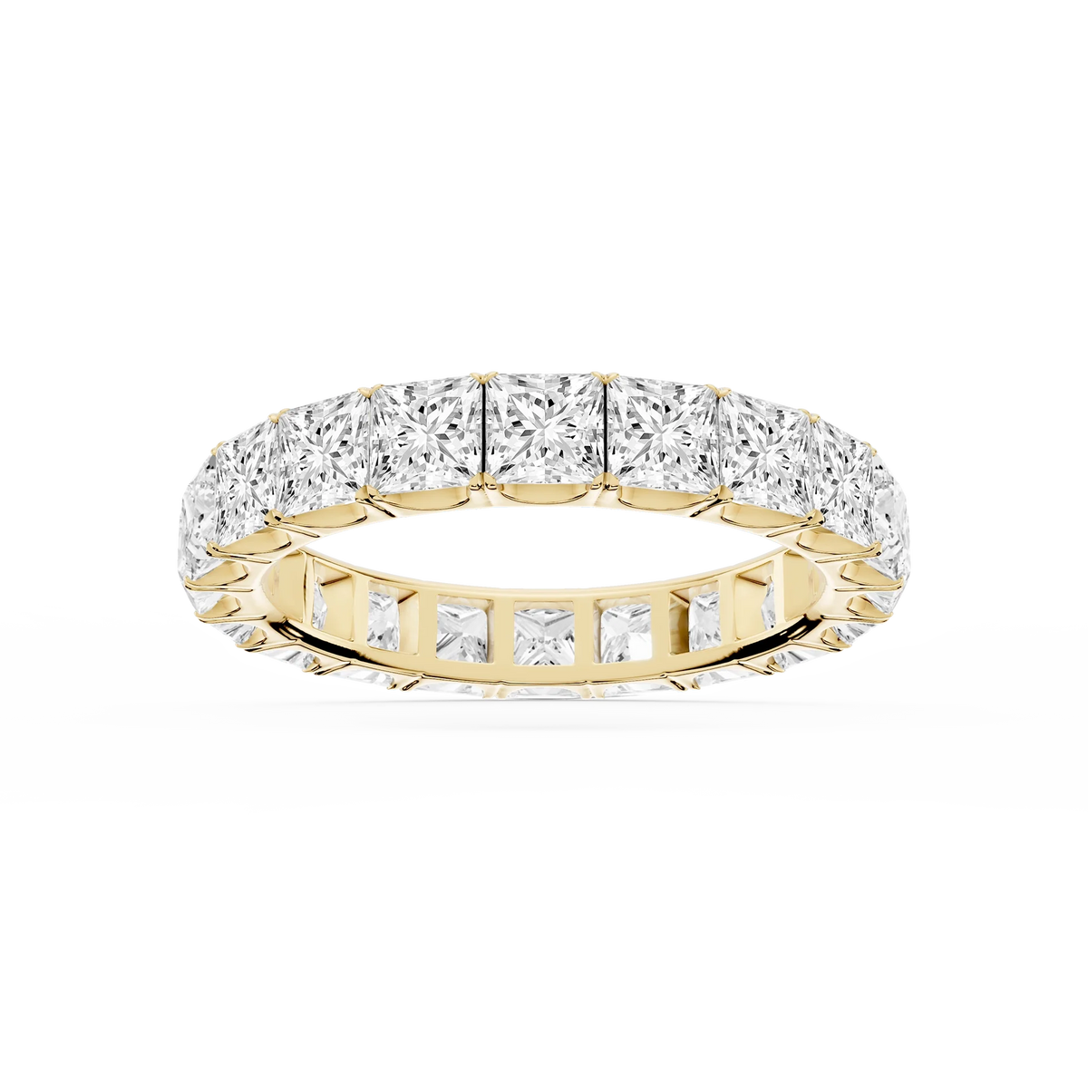Nicole Princess LGD Shared Prong Eternity Band