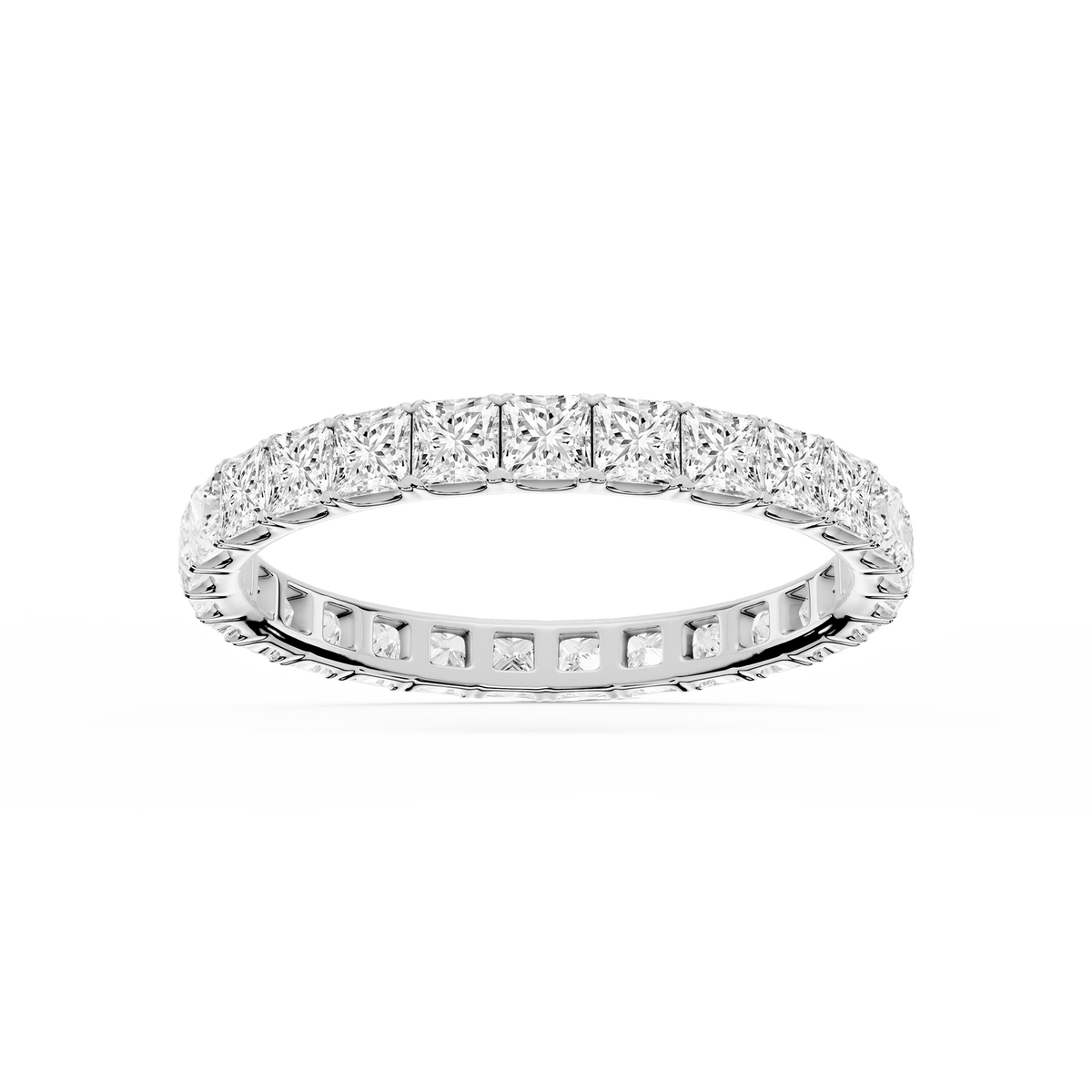 Nicole Princess LGD Shared Prong Eternity Band