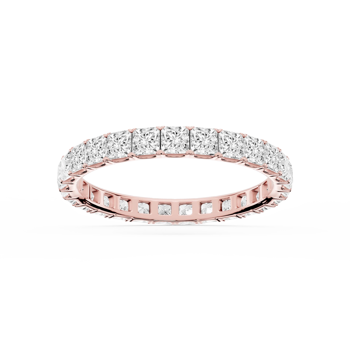 Nicole Princess LGD Shared Prong Eternity Band