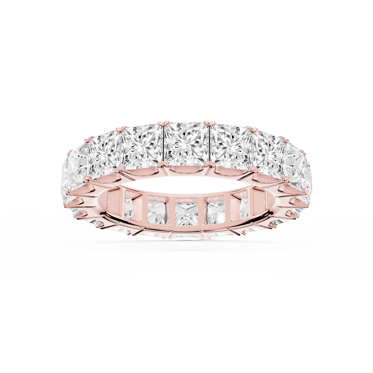 Nicole Princess LGD Shared Prong Eternity Band