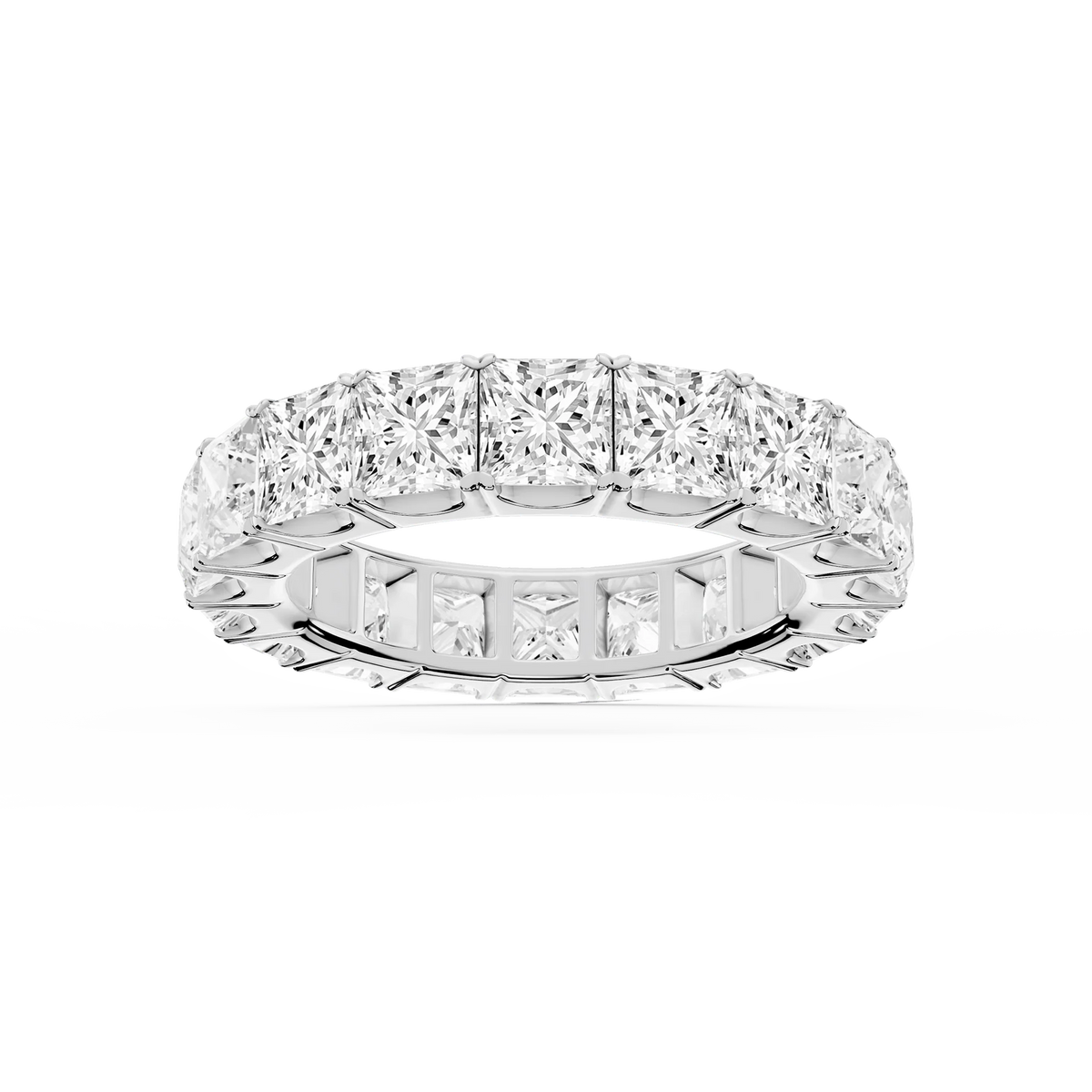 Nicole Princess LGD Shared Prong Eternity Band