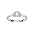 Oona 5/8 ctw Oval LGD Petite Shared Prong Side Stone Promise Ring - 14K White Gold