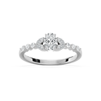Oona 5/8 ctw Oval LGD Petite Shared Prong Side Stone Promise Ring - 14K White Gold