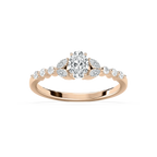 Oona 5/8 ctw Oval LGD Petite Shared Prong Side Stone Promise Ring - 14K Rose Gold