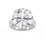 Ophelia 27 ¼ ctw Round LGD Graduated Side Stone Engagement Ring - Signature Collection - 14K White Gold