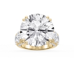 Ophelia 27 ¼ ctw Round LGD Graduated Side Stone Engagement Ring - Signature Collection - 14K Yellow Gold