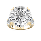 Ophelia 27 ¼ ctw Round LGD Graduated Side Stone Engagement Ring - Signature Collection - 18K Yellow Gold