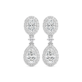 2 ³/₄ ctw Oval and Pear LGD Double Halo Drop Earrings