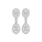 2 ³/₄ ctw Oval and Pear LGD Double Halo Drop Earrings