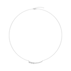 1 ¼ ctw Oval and Round LGD Graduated Curved Bar Necklace - 18 Inches