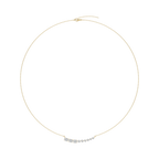 1 ¼ ctw Oval and Round LGD Graduated Curved Bar Necklace - 18 Inches