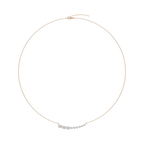 1 ¼ ctw Oval and Round LGD Graduated Curved Bar Necklace - 18 Inches