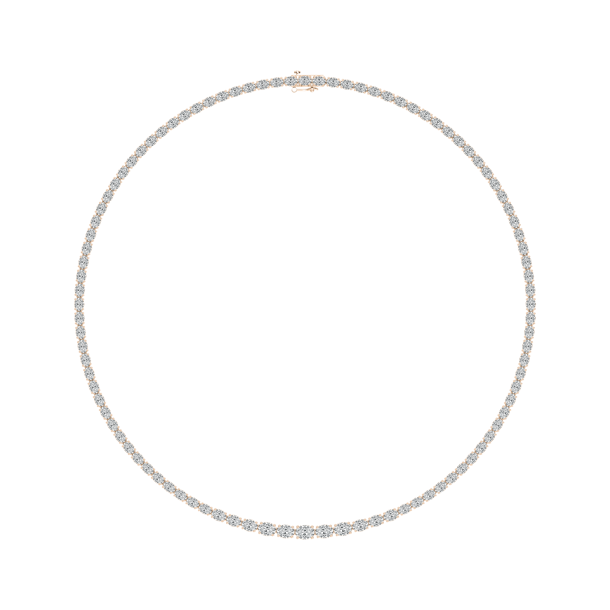 19 ⅞ ctw Oval LGD East West Tennis Necklace - 18 Inches - Signature Collection