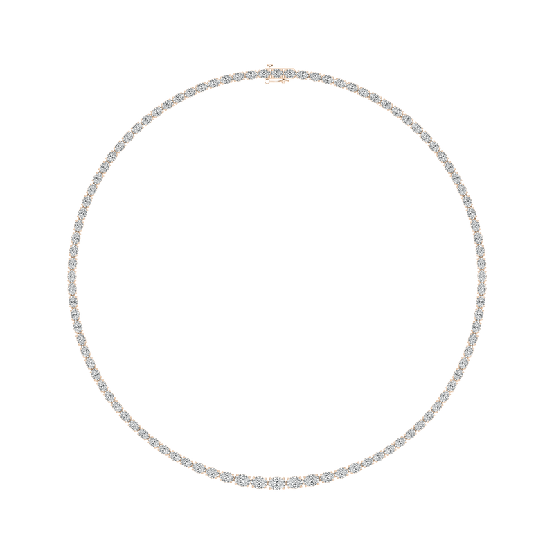 19 ⅞ ctw Oval LGD East West Tennis Necklace - 18 Inches - Signature Collection