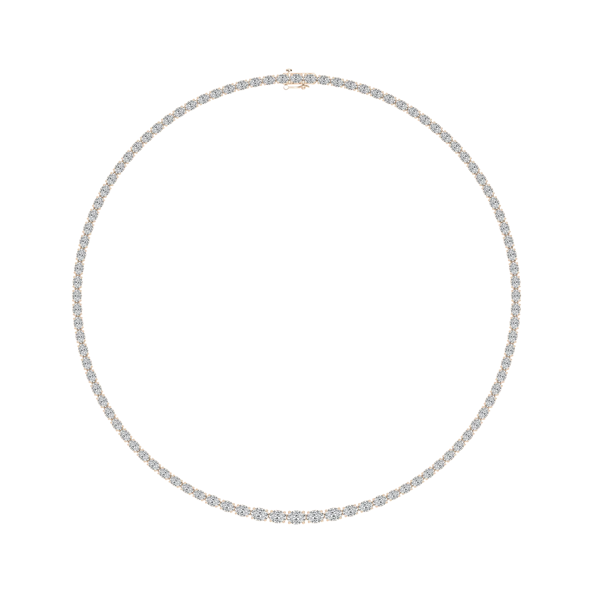 19 ⅞ ctw Oval LGD East West Tennis Necklace - 18 Inches - Signature Collection