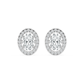 2 ⅖ ctw Oval LGD Halo Stud Earrings - 14K White Gold