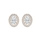 2 ⅖ ctw Oval LGD Halo Stud Earrings - 14K Rose Gold