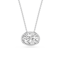 Oval LGD East West Solitaire Slide Pendant - 18 Inches