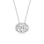 Oval LGD East West Solitaire Slide Pendant - 18 Inches