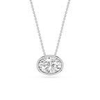 Oval LGD East West Solitaire Slide Pendant - 18 Inches