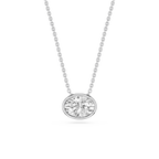 Oval LGD East West Solitaire Slide Pendant - 18 Inches