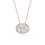 Oval LGD East West Solitaire Slide Pendant - 18 Inches