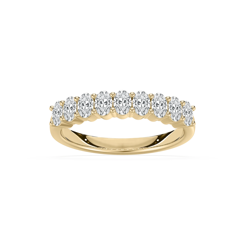 Octavia 7/8 ctw Oval LGD Nine Stone Anniversary Band - 14K Yellow Gold