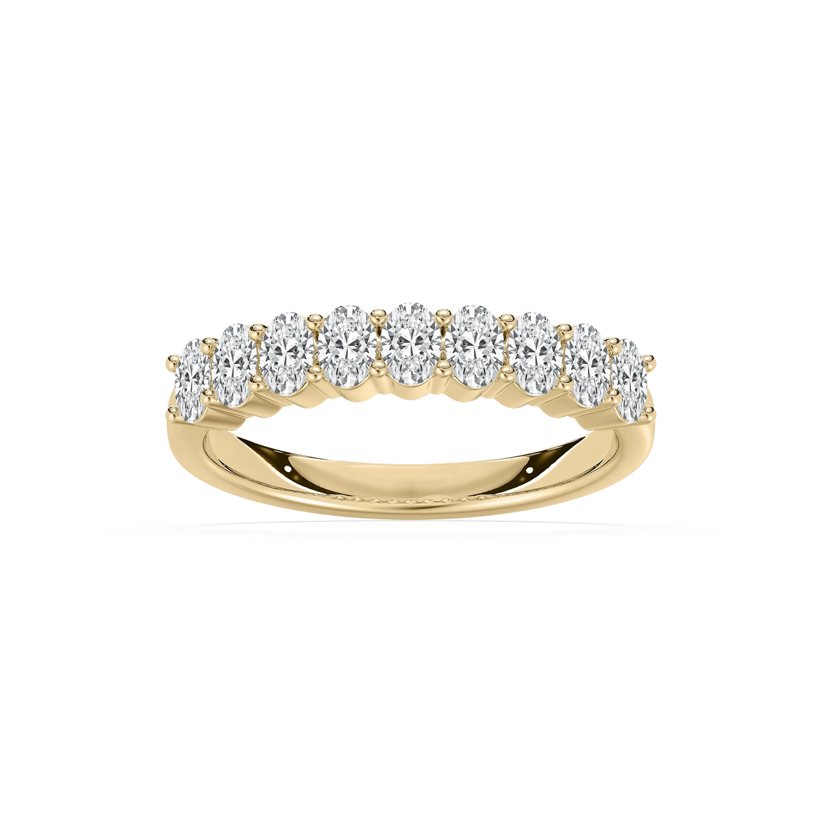 Octavia 7/8 ctw Oval LGD Nine Stone Anniversary Band - 14K Yellow Gold