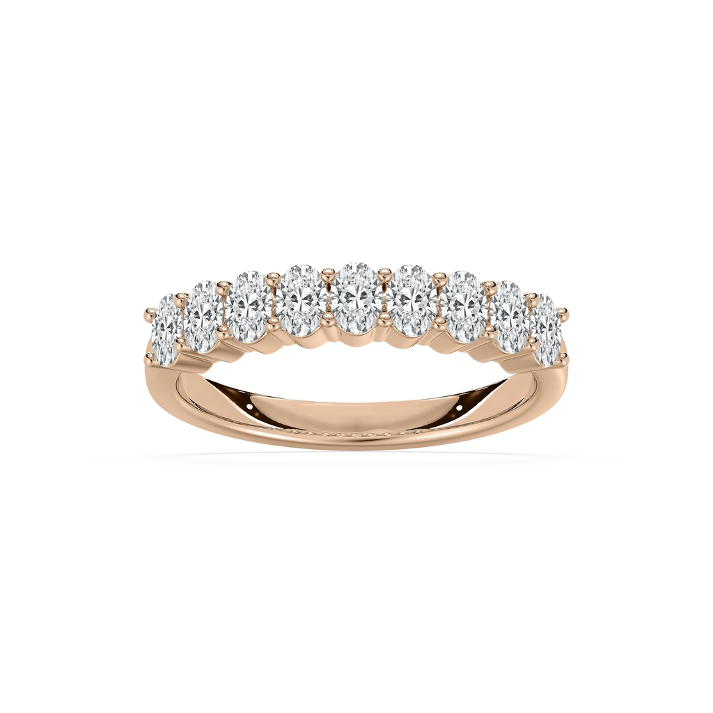 Octavia 7/8 ctw Oval LGD Nine Stone Anniversary Band - 14K Rose Gold