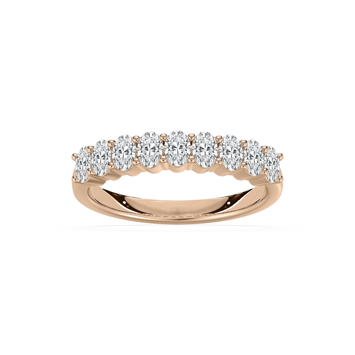 Octavia 7/8 ctw Oval LGD Nine Stone Anniversary Band - 14K Rose Gold