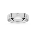 Owen 3/4 ctw Round LGD Station Flat Wedding Band - 14K White Gold