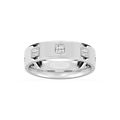 Owen 2/5 ctw Round LGD 6.25mm Station Mens Wedding Band - 14K White Gold