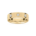 Owen 2/5 ctw Round LGD 6.25mm Station Mens Wedding Band - 14K Yellow Gold