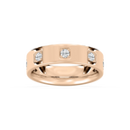 Owen 2/5 ctw Round LGD 6.25mm Station Mens Wedding Band - 14K Rose Gold
