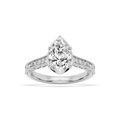Paige Pear LGD Vintage Bezel and Scroll Side Stone Engagement Ring - 14K White Gold / 2 ctw