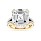 Paisley 15 ctw Asscher LGD Split Shank Hidden Halo Engagement Ring - Signature Collection - 14K Yellow Gold