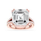 Paisley 15 ctw Asscher LGD Split Shank Hidden Halo Engagement Ring - Signature Collection - 14K Rose Gold
