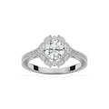 Dottie Round LGD Milgrain Vintage Halo Engagement Ring - 14K White Gold