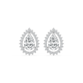 2 ½ ctw Pear and Round LGD Halo Stud Earrings - 14K White Gold