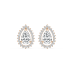 2 ½ ctw Pear and Round LGD Halo Stud Earrings - 14K Rose Gold
